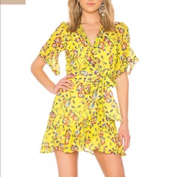 Tanya Taylor Silk Yellow Floral Dress - Picture 1 of 6